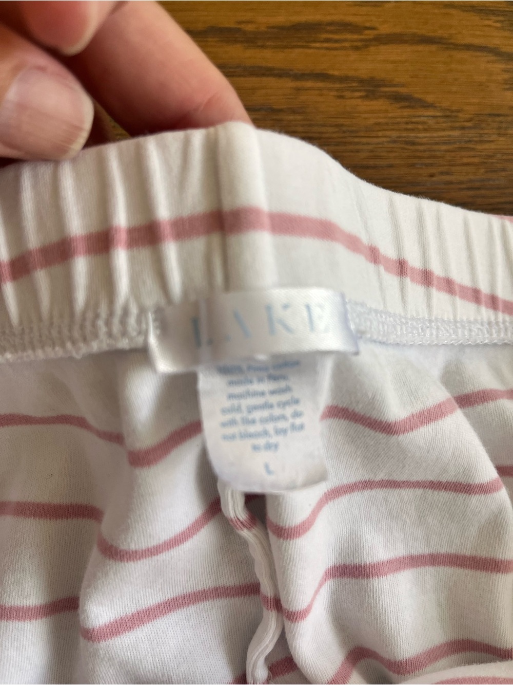 LAKE Women’s L Pink Stripe Pajama Pants Soft Pima Cotton Loungewear Comfy Cozy - Picture 2 of 6